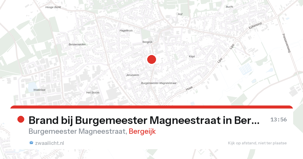 Brand bij Burgemeester Magneestraat in Bergeijk — 27 aug 2026