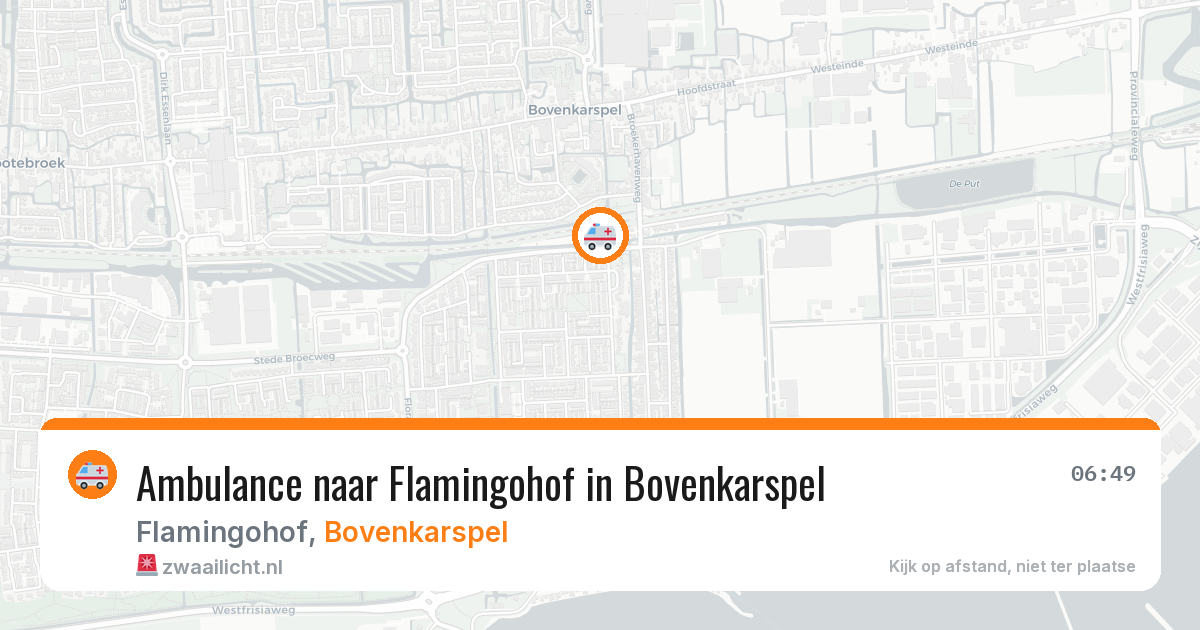 Ambulance naar Flamingohof in Bovenkarspel — 6 aug 2026