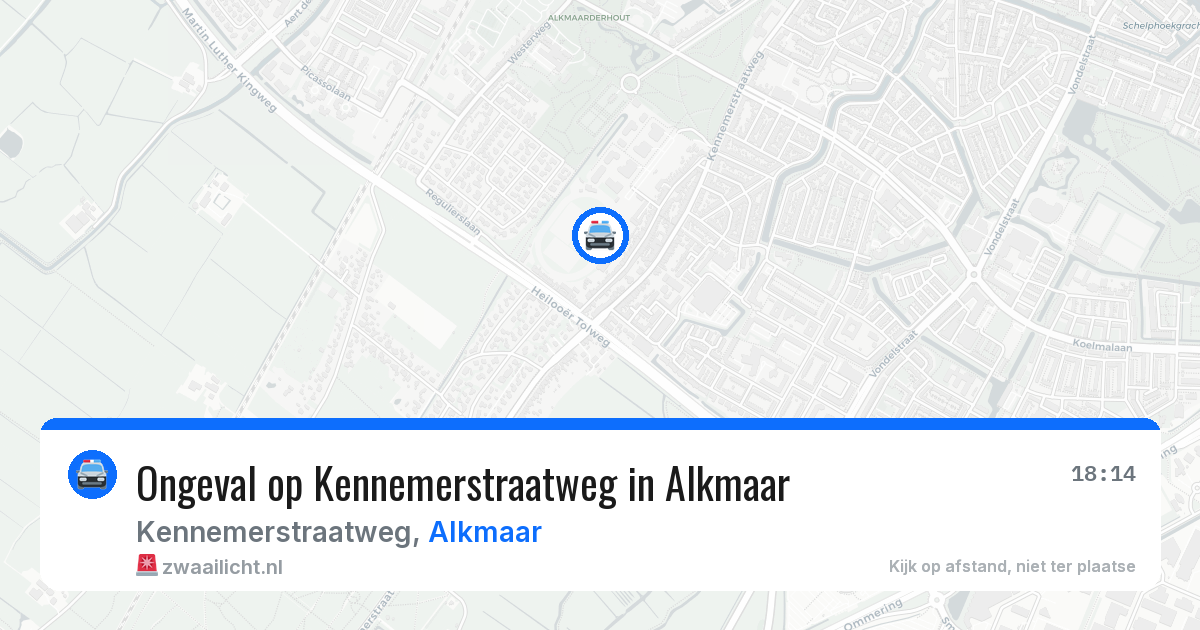 Ongeval op Kennemerstraatweg in Alkmaar — 12 mei 2026