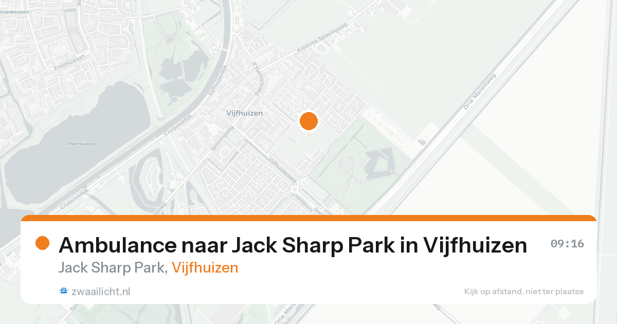 Ambulance naar Jack Sharp Park in Vijfhuizen — 14 aug 2026