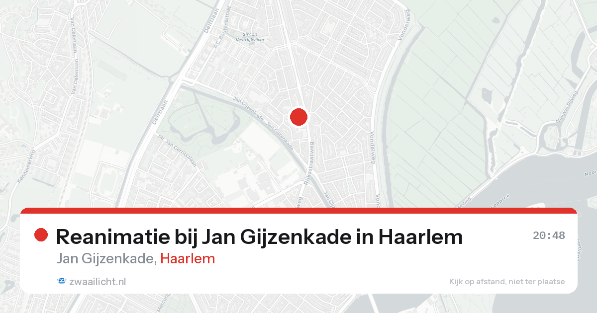 Reanimatie bij Jan Gijzenkade in Haarlem — 17 aug 2026