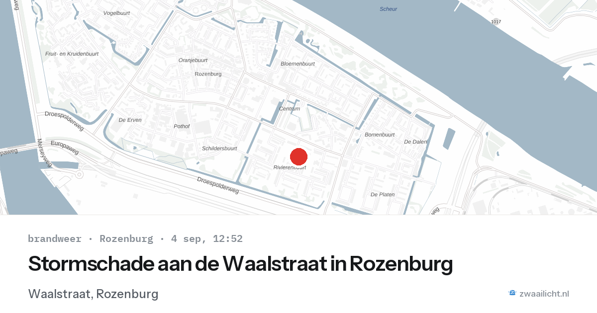 Stormschade aan de Waalstraat in Rozenburg — 4 sep 2026