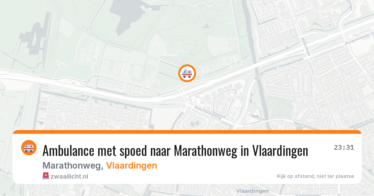 Ambulance met spoed naar Marathonweg in Vlaardingen — 19 mrt 2026