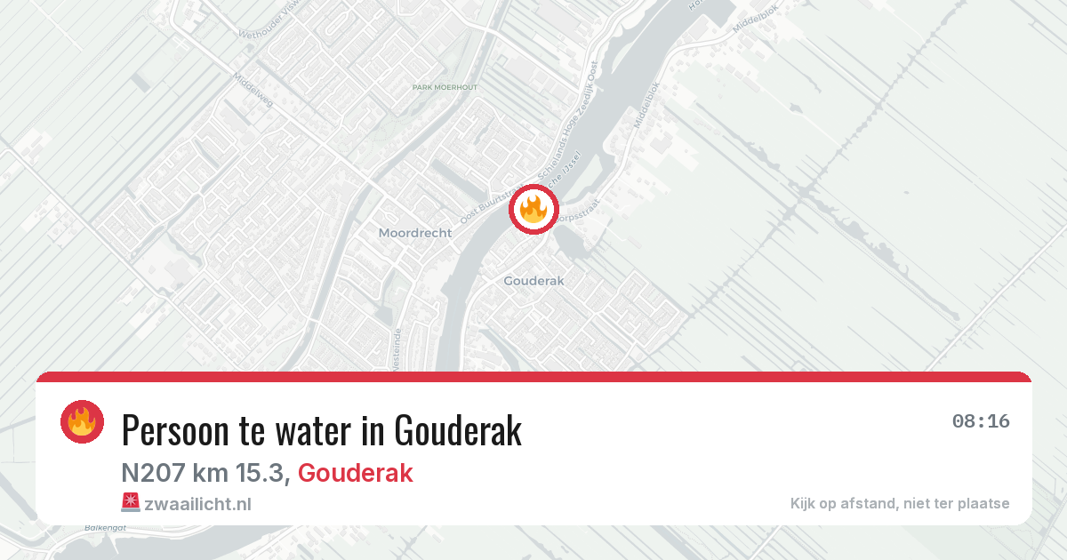 Persoon te water in Gouderak — 27 jun 2026