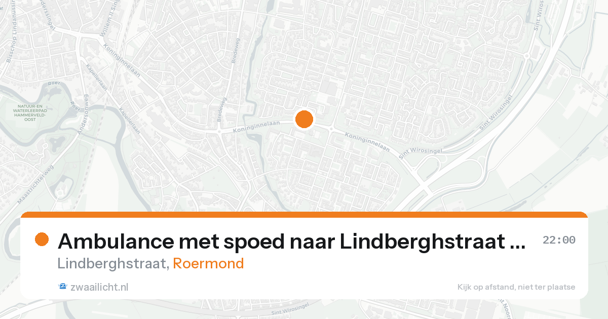 Ambulance met spoed naar Lindberghstraat in Roermond — 17 aug 2026