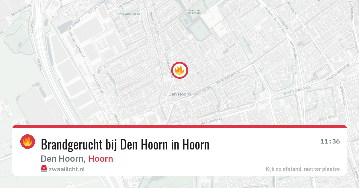 Brandgerucht bij Den Hoorn in Hoorn — 21 mei 2026