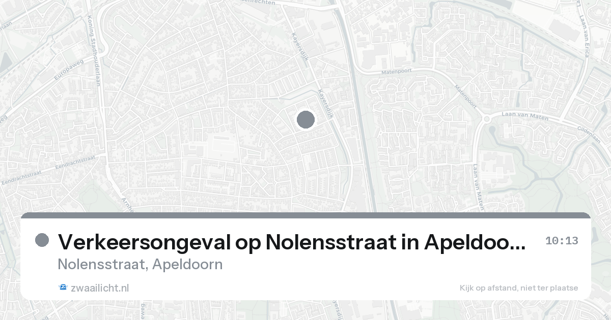 Verkeersongeval op Nolensstraat in Apeldoorn — 18 aug 2026