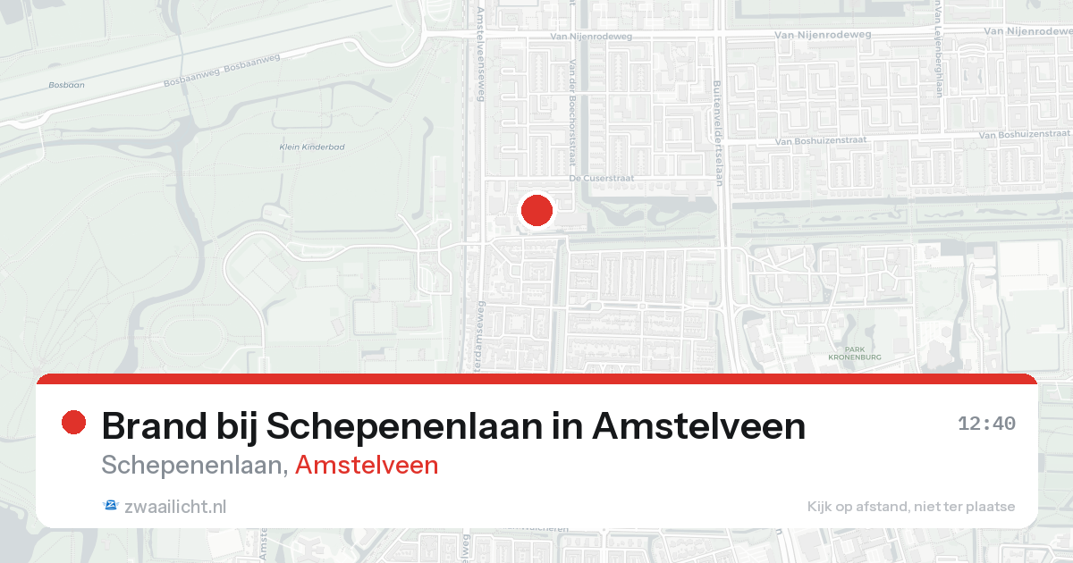 Brand bij Schepenenlaan in Amstelveen — 24 aug 2026