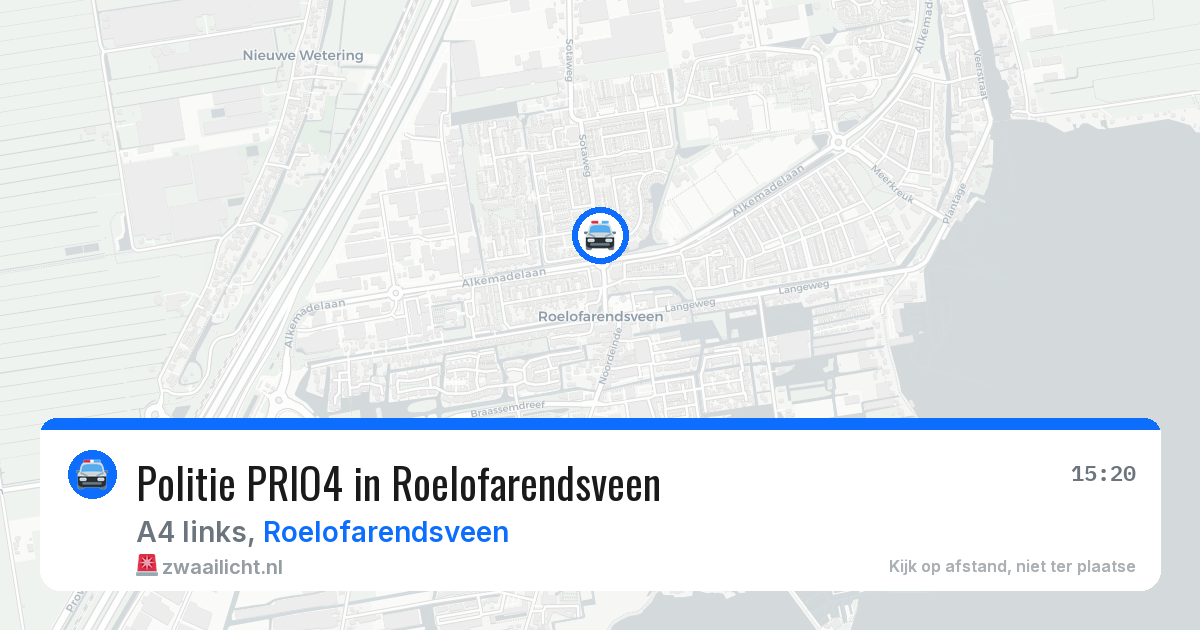Politie PRIO4 in Roelofarendsveen — 6 jul 2026 | 🚨 Zwaailicht.nl