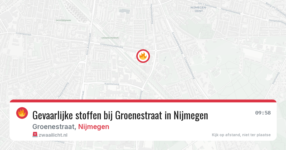 Gevaarlijke stoffen bij Groenestraat in Nijmegen — 26 mrt 2026