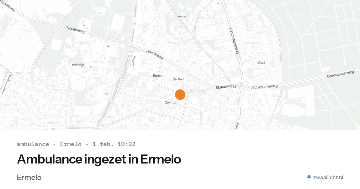 Ambulance ingezet in Ermelo — 1 feb 2026