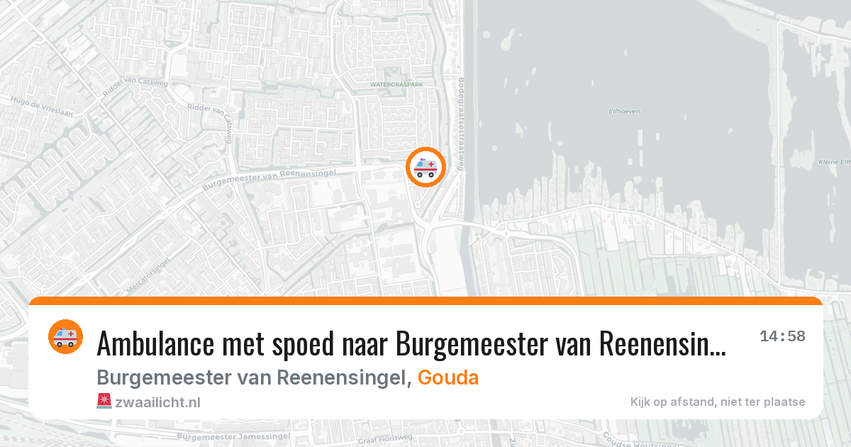 Ambulance met spoed naar Burgemeester van Reenensingel in Gouda — 19 jun 2026