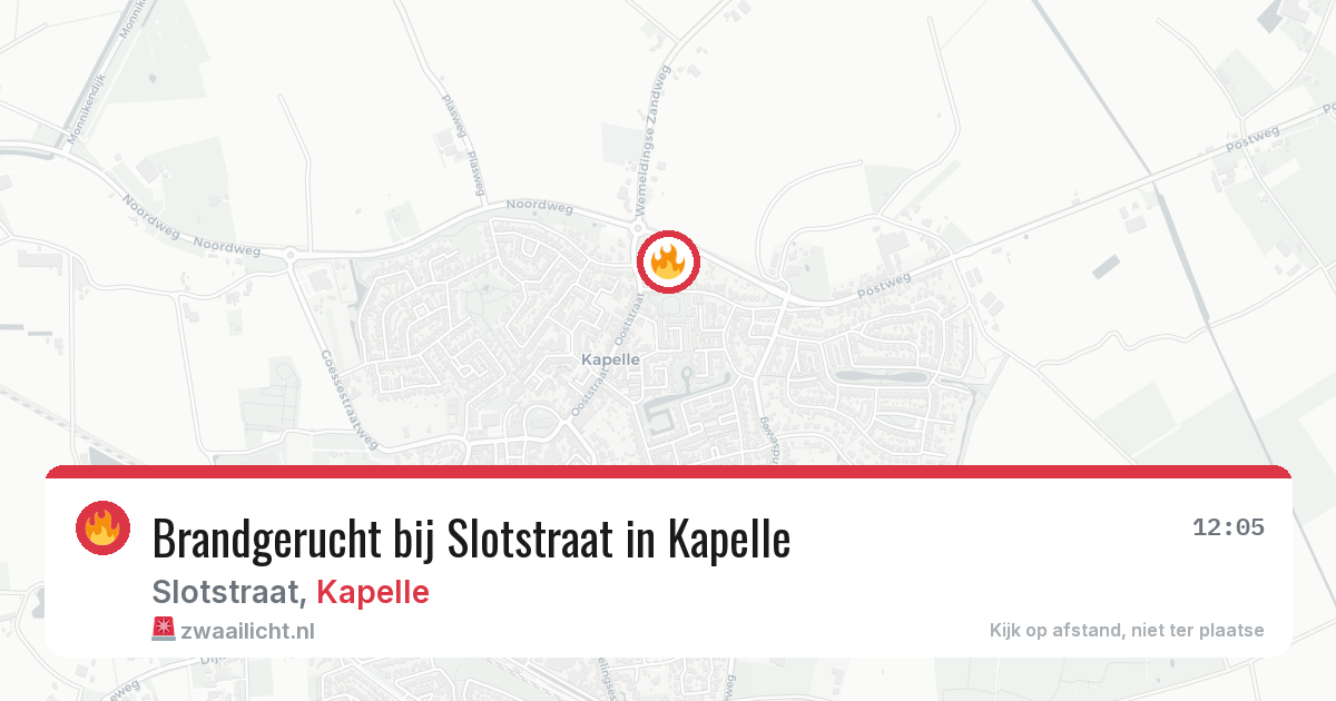 Brandgerucht bij Slotstraat in Kapelle — 5 jul 2026