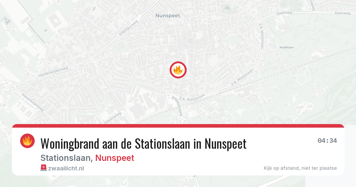 Woningbrand aan de Stationslaan in Nunspeet — 28 jun 2026