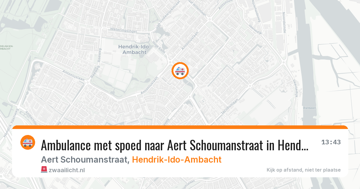Ambulance met spoed naar Aert Schoumanstraat in Hendrik-Ido-Ambacht — 11 aug 2026