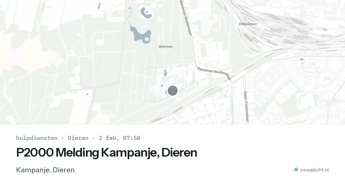 P2000 Melding Kampanje, Dieren — 2 feb 2026