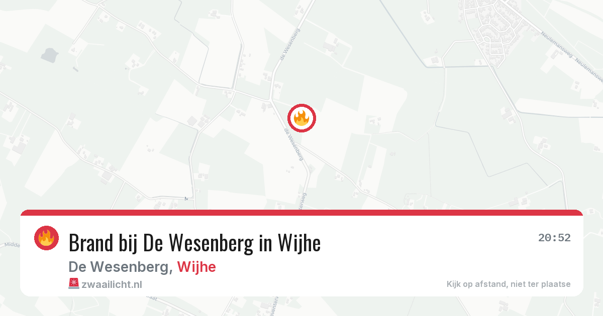 Brand bij De Wesenberg in Wijhe — 22 jun 2026