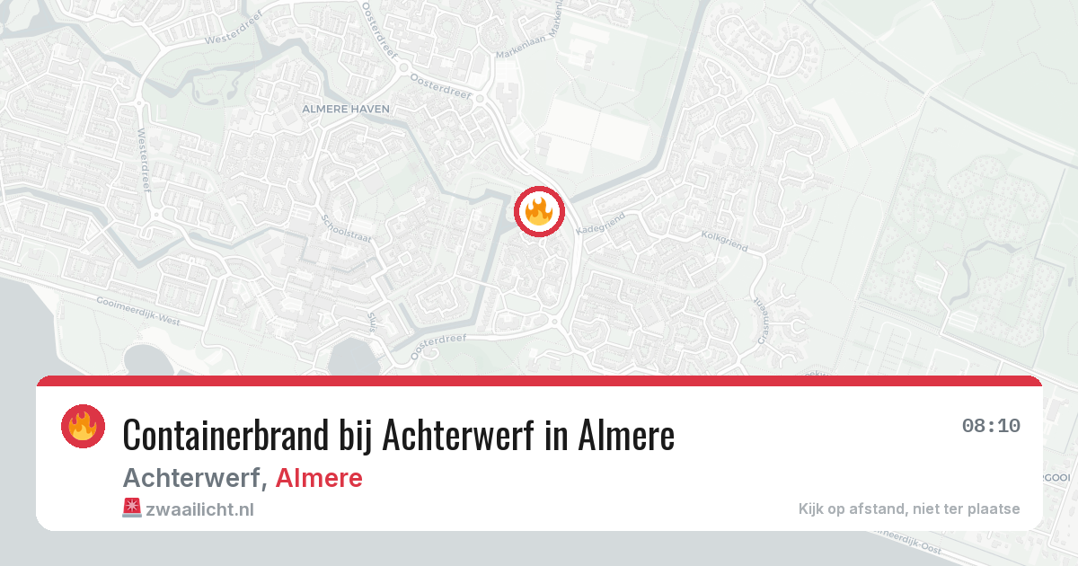 Containerbrand bij Achterwerf in Almere — 5 aug 2026