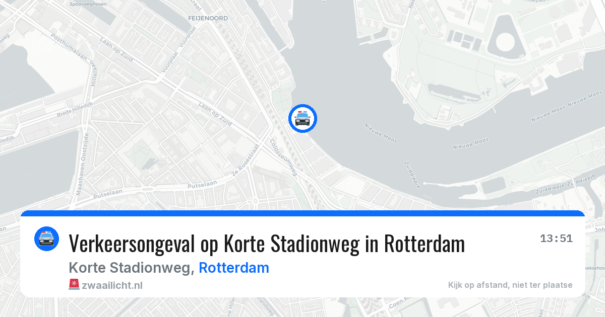 Verkeersongeval op Korte Stadionweg in Rotterdam — 13 jul 2026