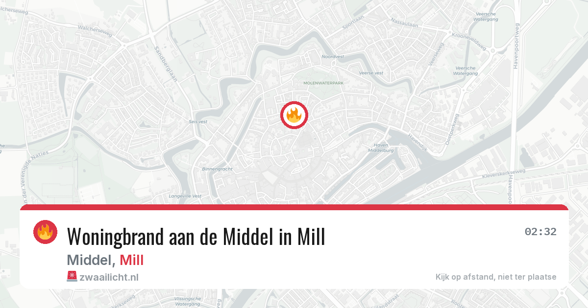 Woningbrand aan de Middel in Mill — 14 mrt 2026