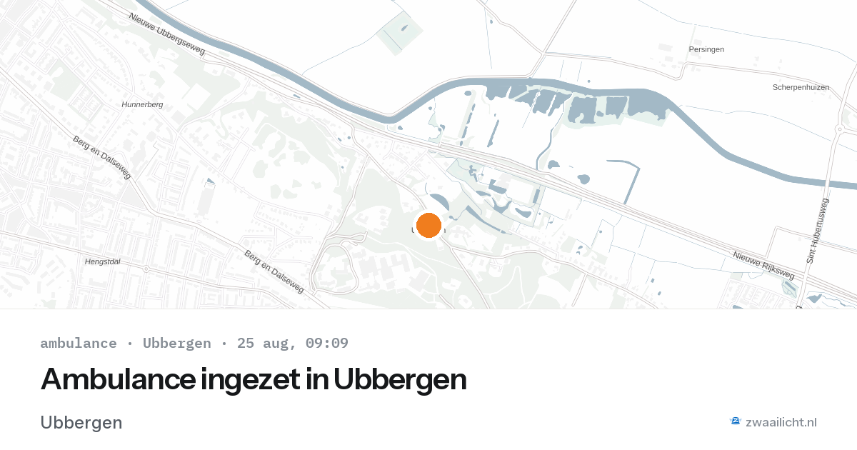 Ambulance ingezet in Ubbergen — 25 aug 2026