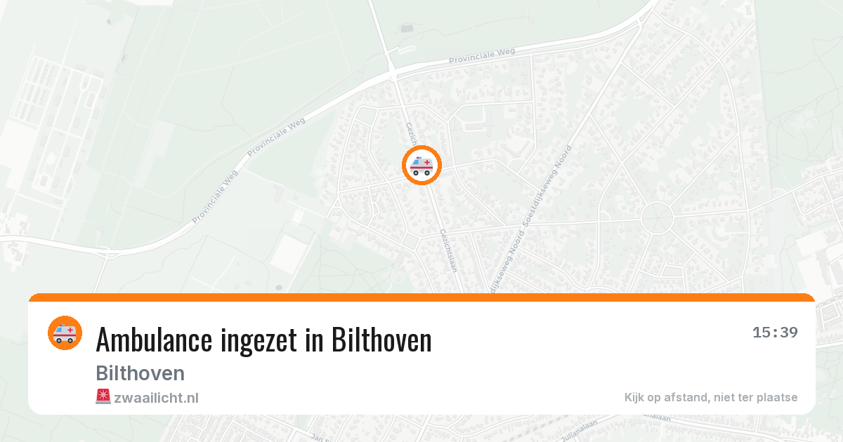 Ambulance ingezet in Bilthoven — 10 aug 2026