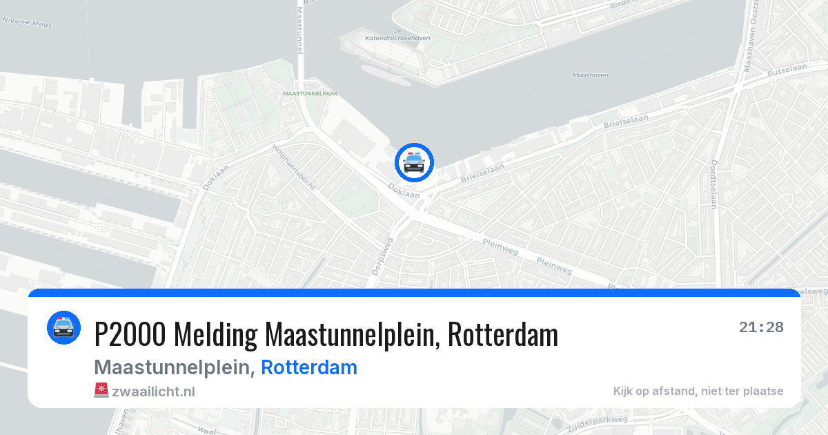 P2000 Melding Maastunnelplein, Rotterdam — 28 jun 2026