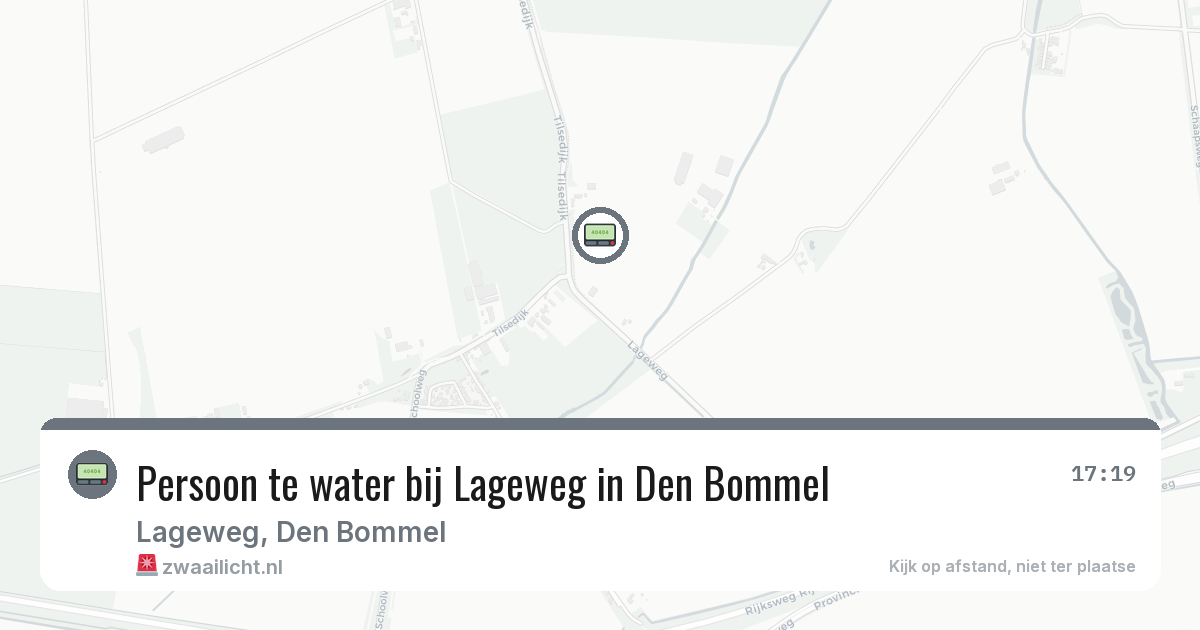 Persoon te water bij Lageweg in Den Bommel — 10 mrt 2026