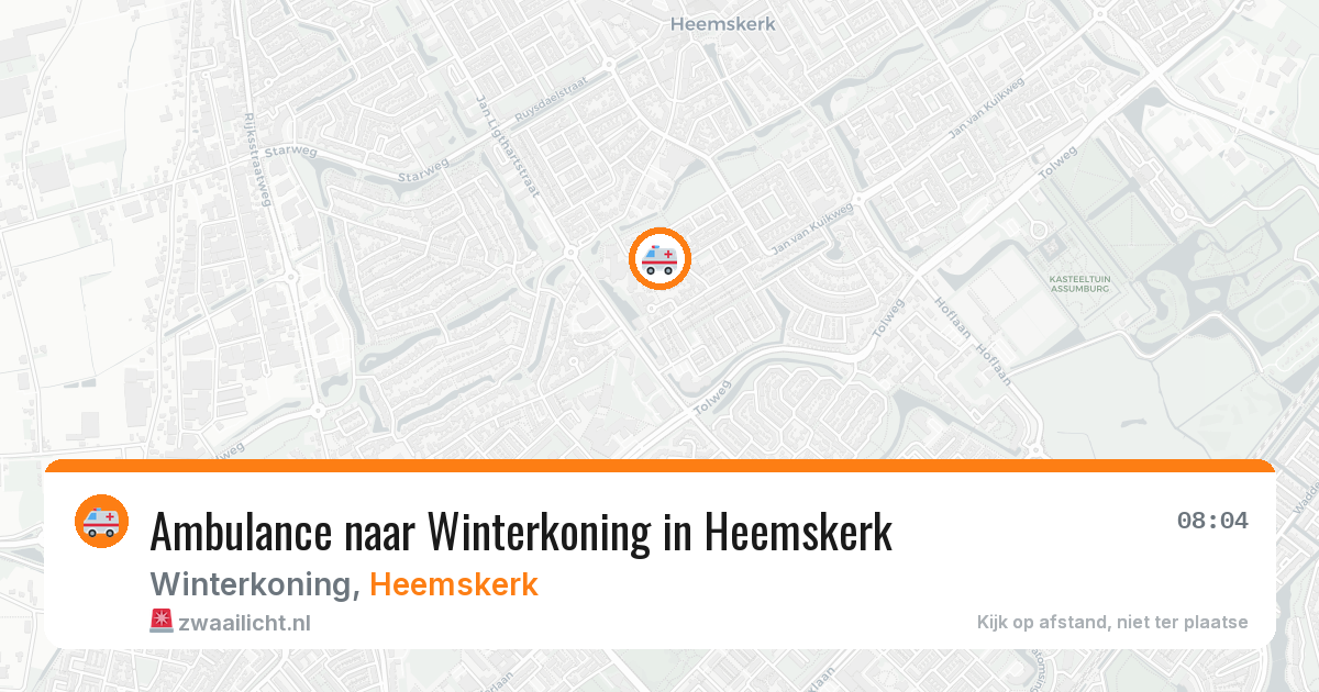 Ambulance naar Winterkoning in Heemskerk — 17 mei 2026