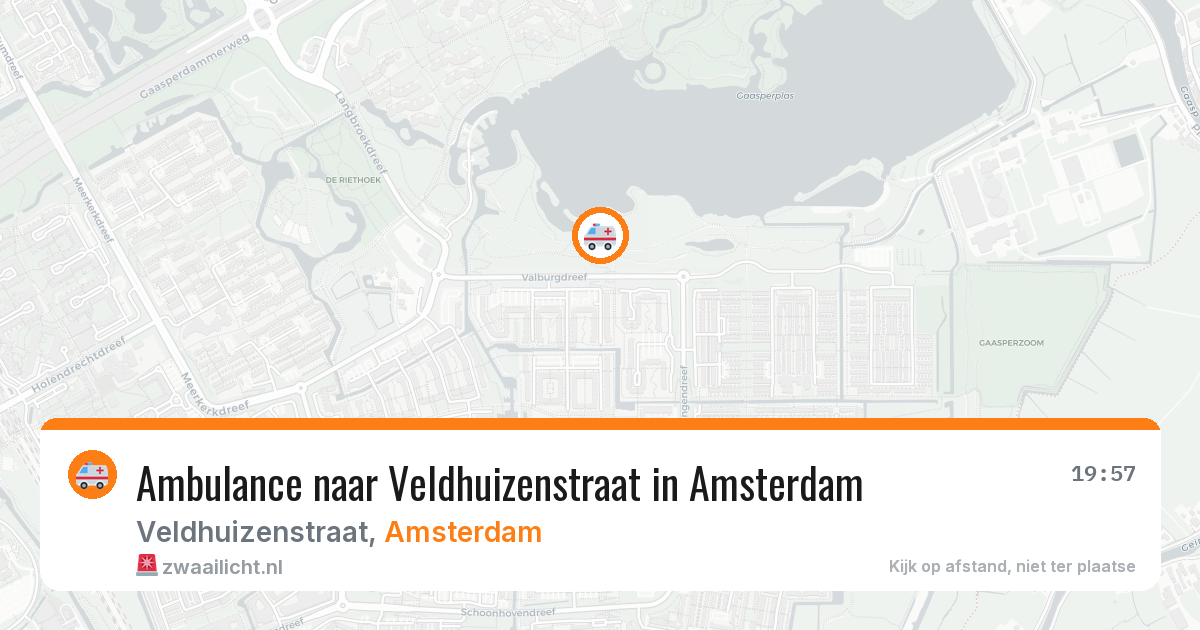 Ambulance naar Veldhuizenstraat in Amsterdam — 16 jul 2026