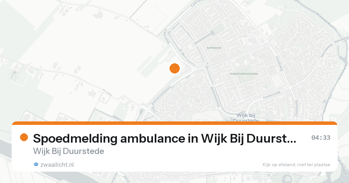 Spoedmelding ambulance in Wijk Bij Duurstede — 31 jan 2026