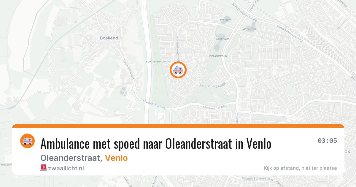 Ambulance met spoed naar Oleanderstraat in Venlo — 26 jul 2026