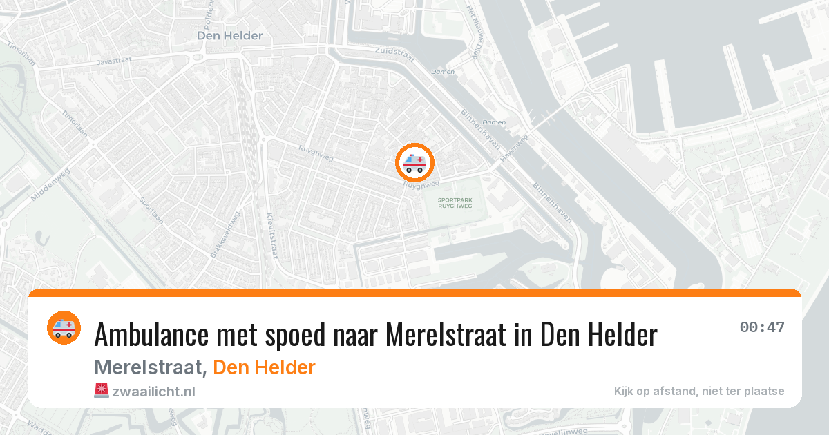 Ambulance met spoed naar Merelstraat in Den Helder — 3 jul 2026