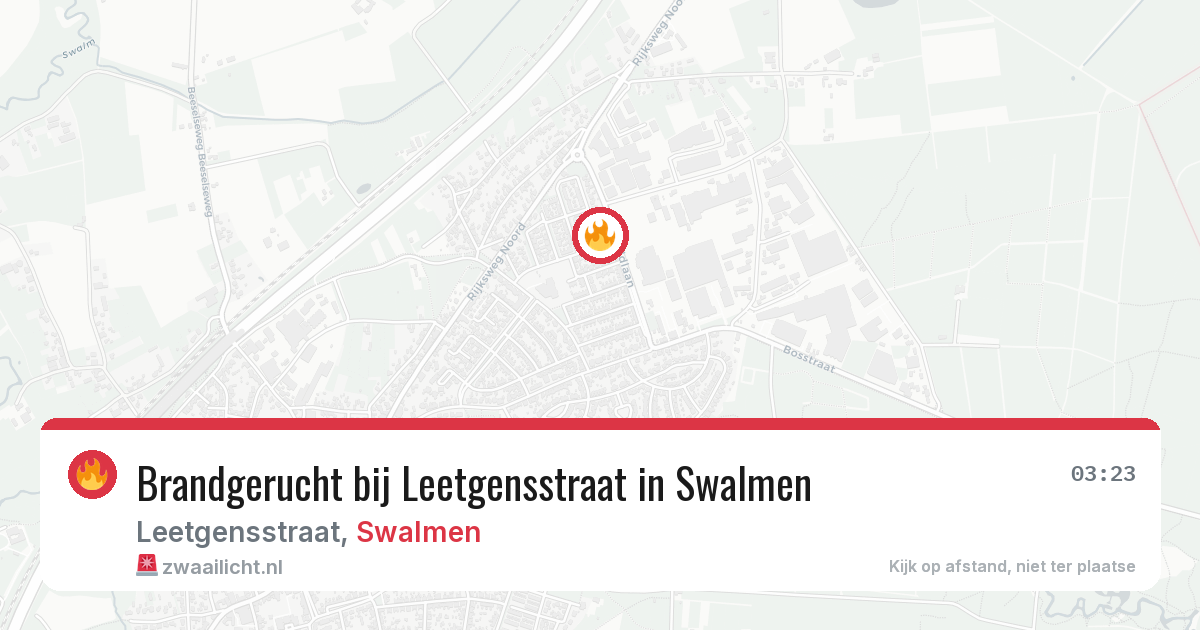 Brandgerucht bij Leetgensstraat in Swalmen — 24 mei 2026