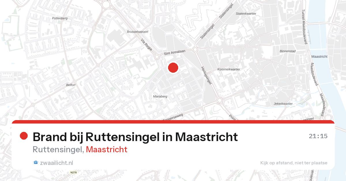 Brand bij Ruttensingel in Maastricht — 27 aug 2026