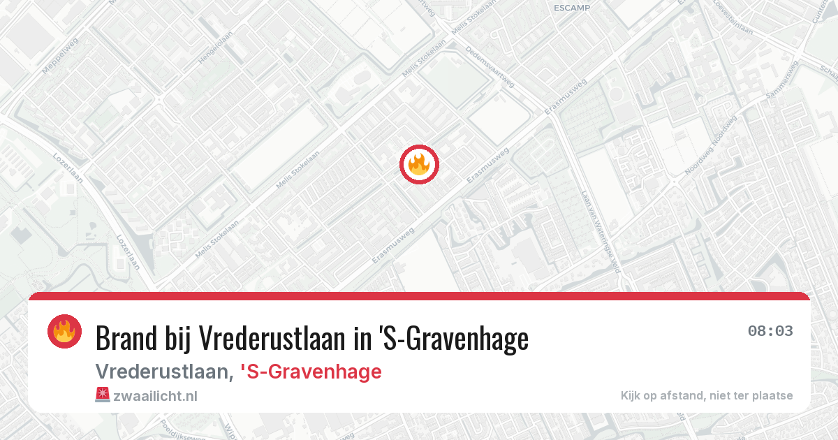 Brand bij Vrederustlaan in 'S-Gravenhage — 23 jul 2026