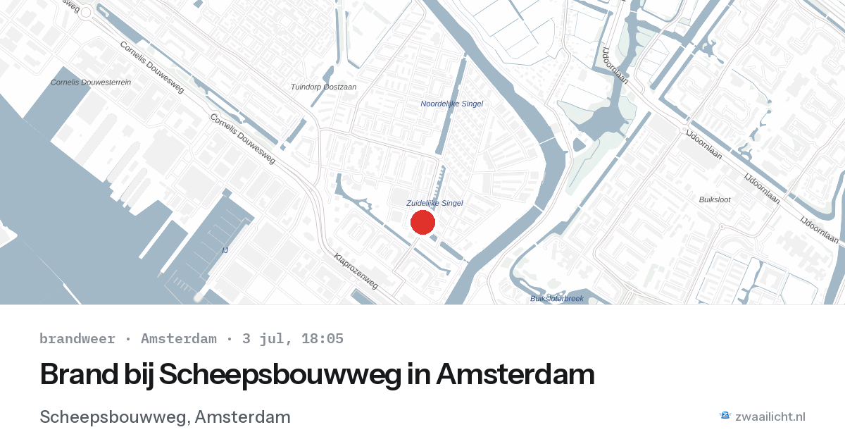 Brand bij Scheepsbouwweg in Amsterdam — 3 jul 2026