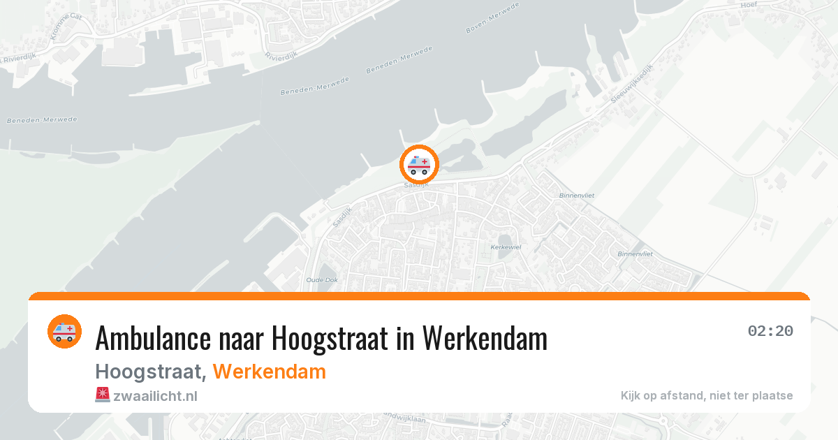 Ambulance naar Hoogstraat in Werkendam — 22 mrt 2026