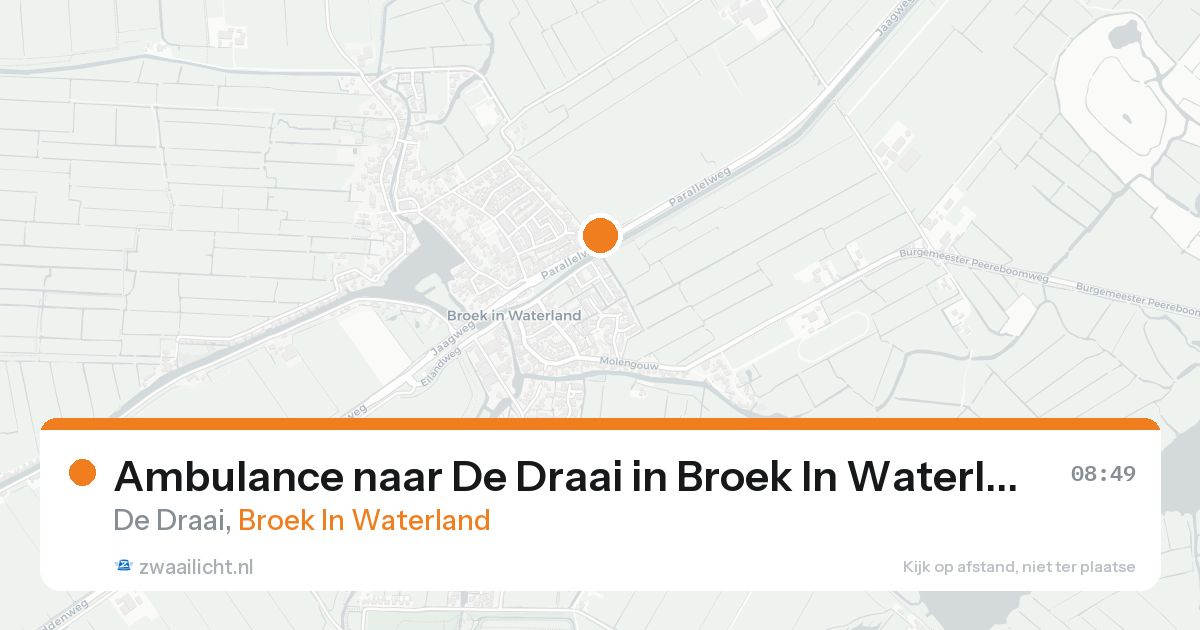 Ambulance naar De Draai in Broek In Waterland — 2 jun 2026