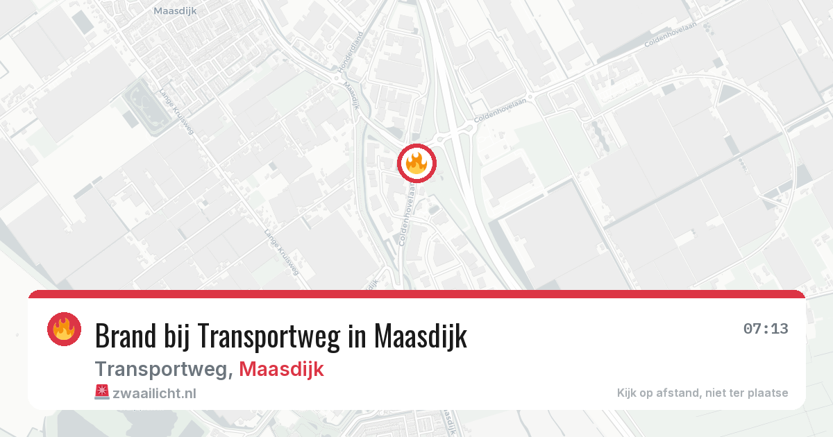 Brand bij Transportweg in Maasdijk — 1 aug 2026