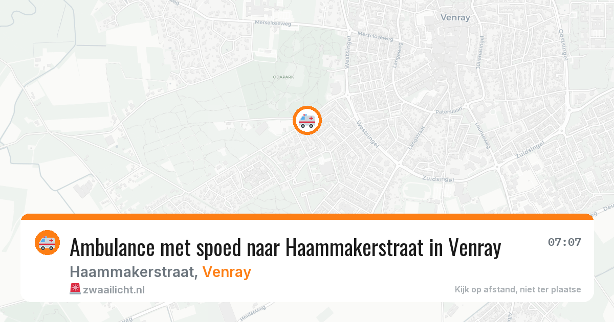 Ambulance met spoed naar Haammakerstraat in Venray — 24 apr 2026