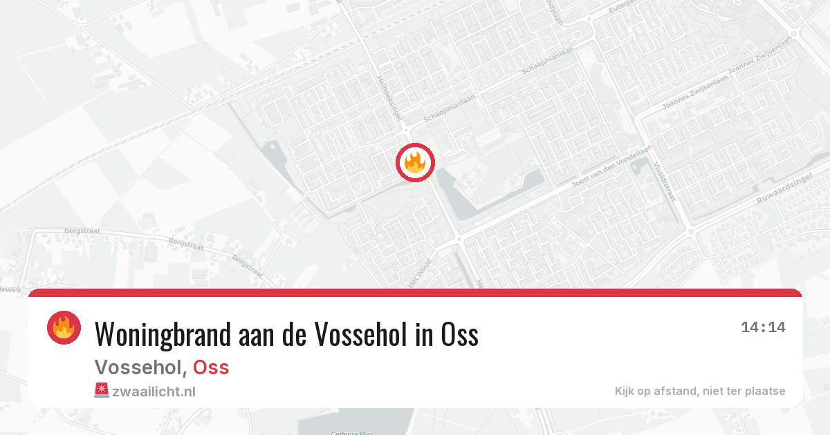Woningbrand aan de Vossehol in Oss — 16 jun 2026