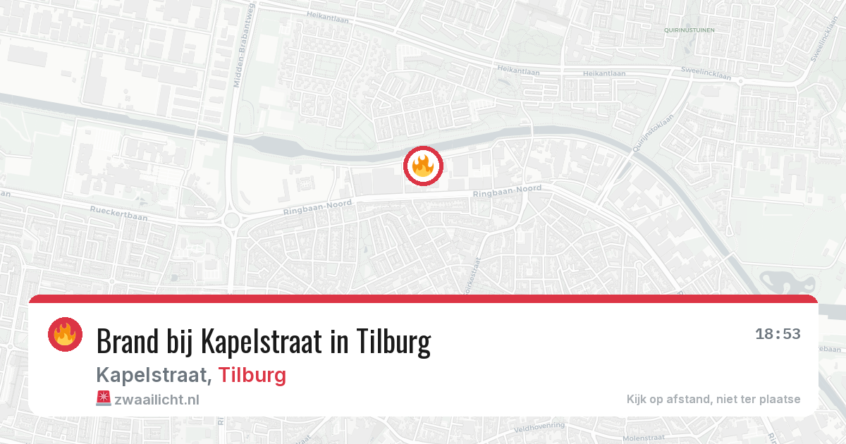 Brand bij Kapelstraat in Tilburg — 30 jul 2026