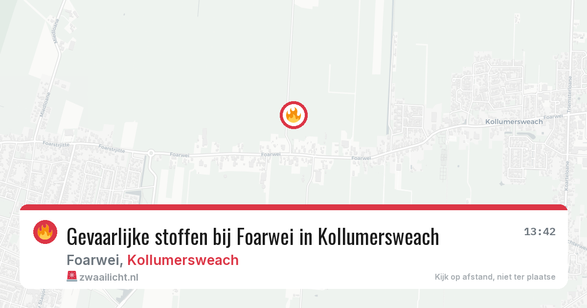 Gevaarlijke stoffen bij Foarwei in Kollumersweach — 23 jul 2026