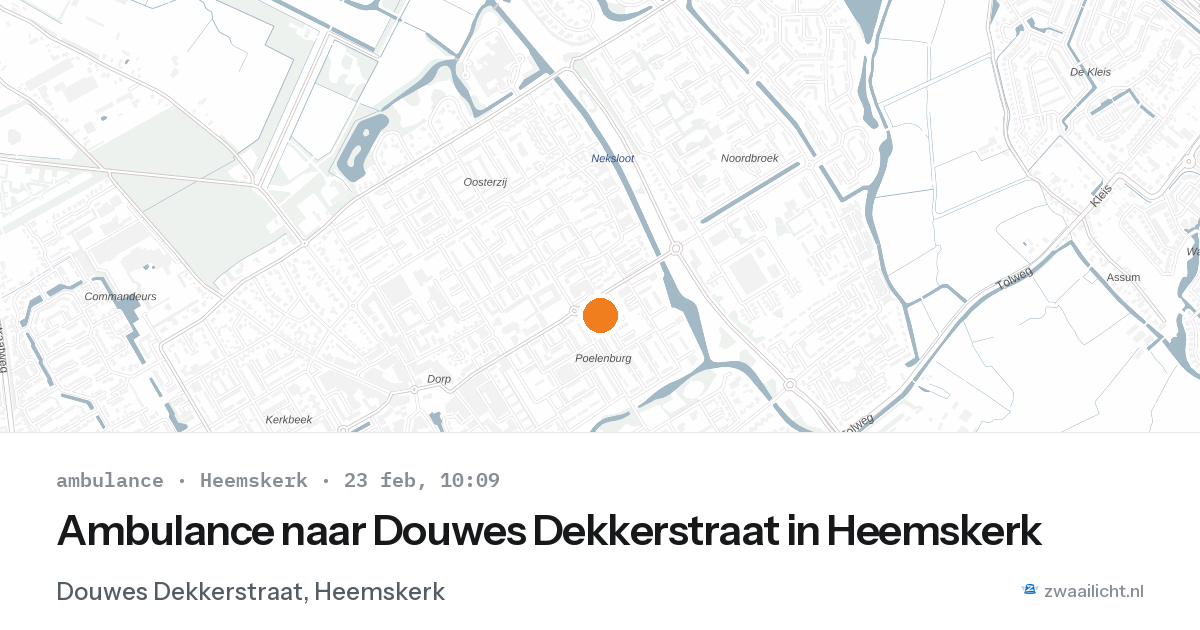 Ambulance naar Douwes Dekkerstraat in Heemskerk — 23 feb 2026