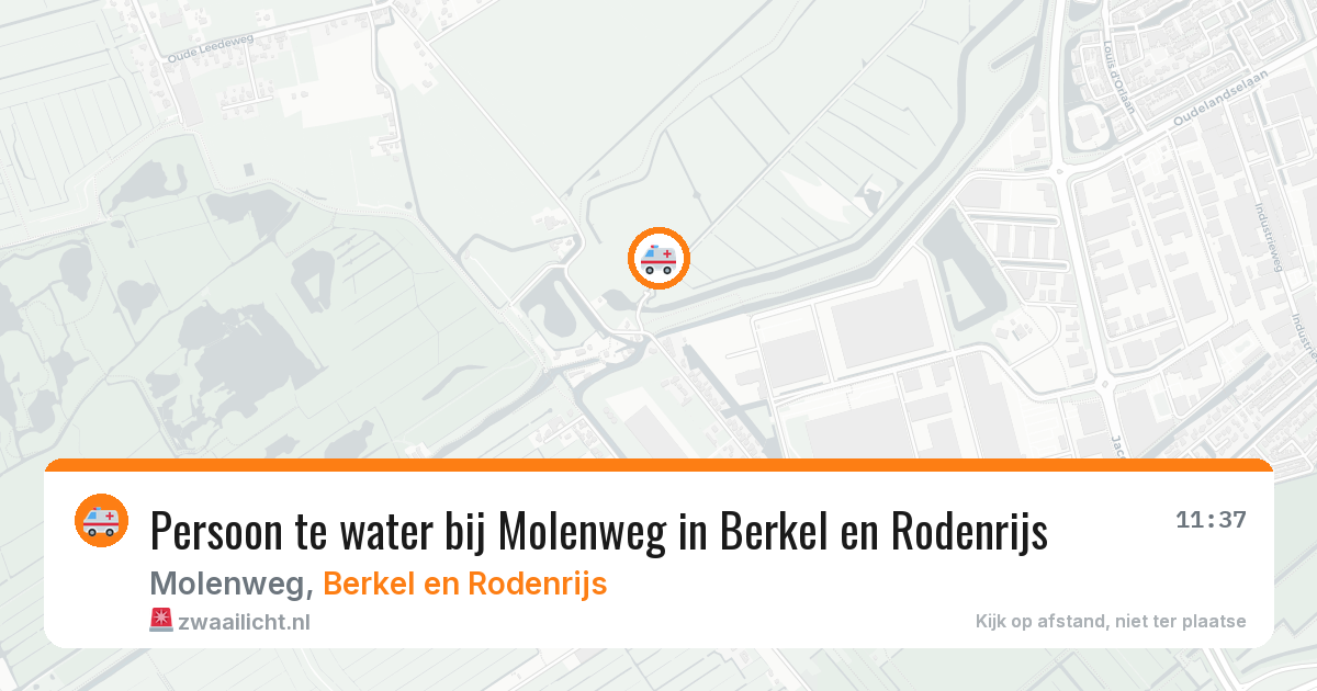 Persoon te water bij Molenweg in Berkel en Rodenrijs — 13 aug 2026