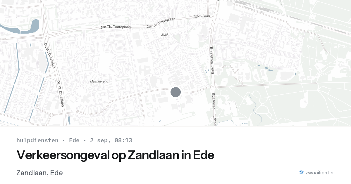 Verkeersongeval op Zandlaan in Ede — 2 sep 2026