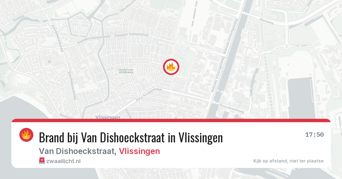 Brand bij Van Dishoeckstraat in Vlissingen — 29 jul 2026