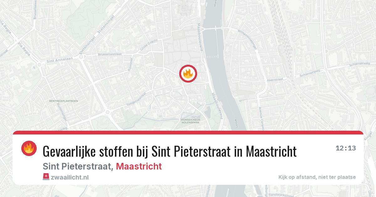 Gevaarlijke stoffen bij Sint Pieterstraat in Maastricht — 21 jun 2026