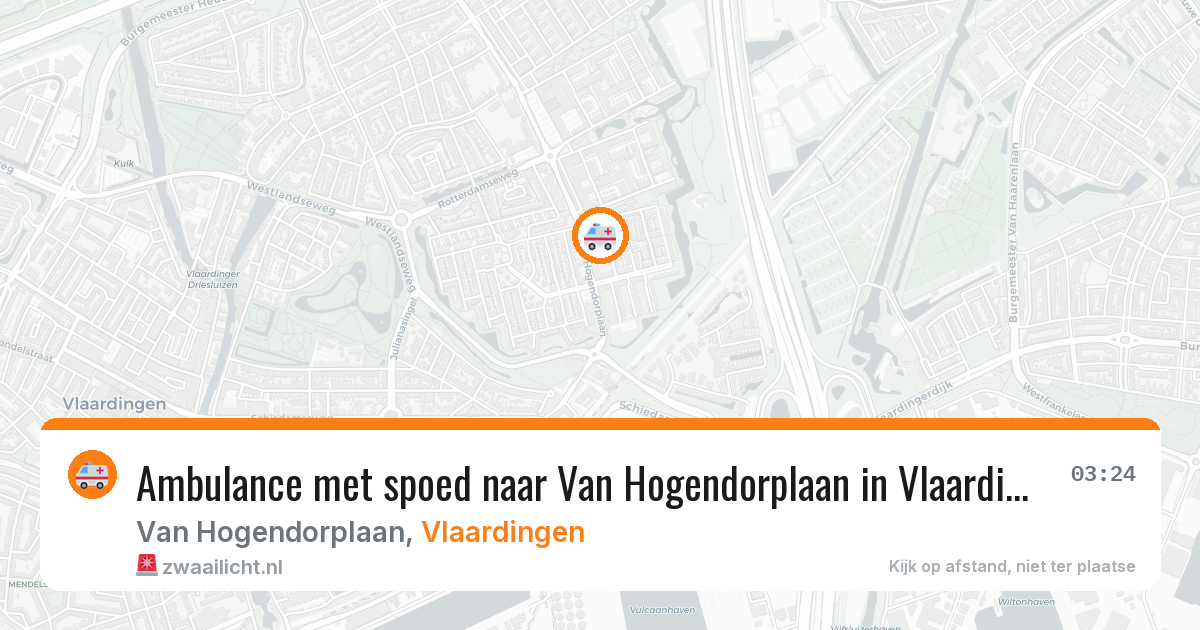 Ambulance met spoed naar Van Hogendorplaan in Vlaardingen — 17 mei 2026